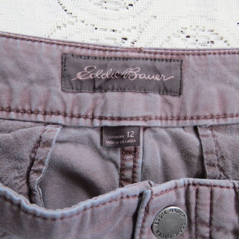 Eddie Bauer Women's Mid rise ankle pants Dusty Chocolate Brown size 12 - Picture 9 of 10
